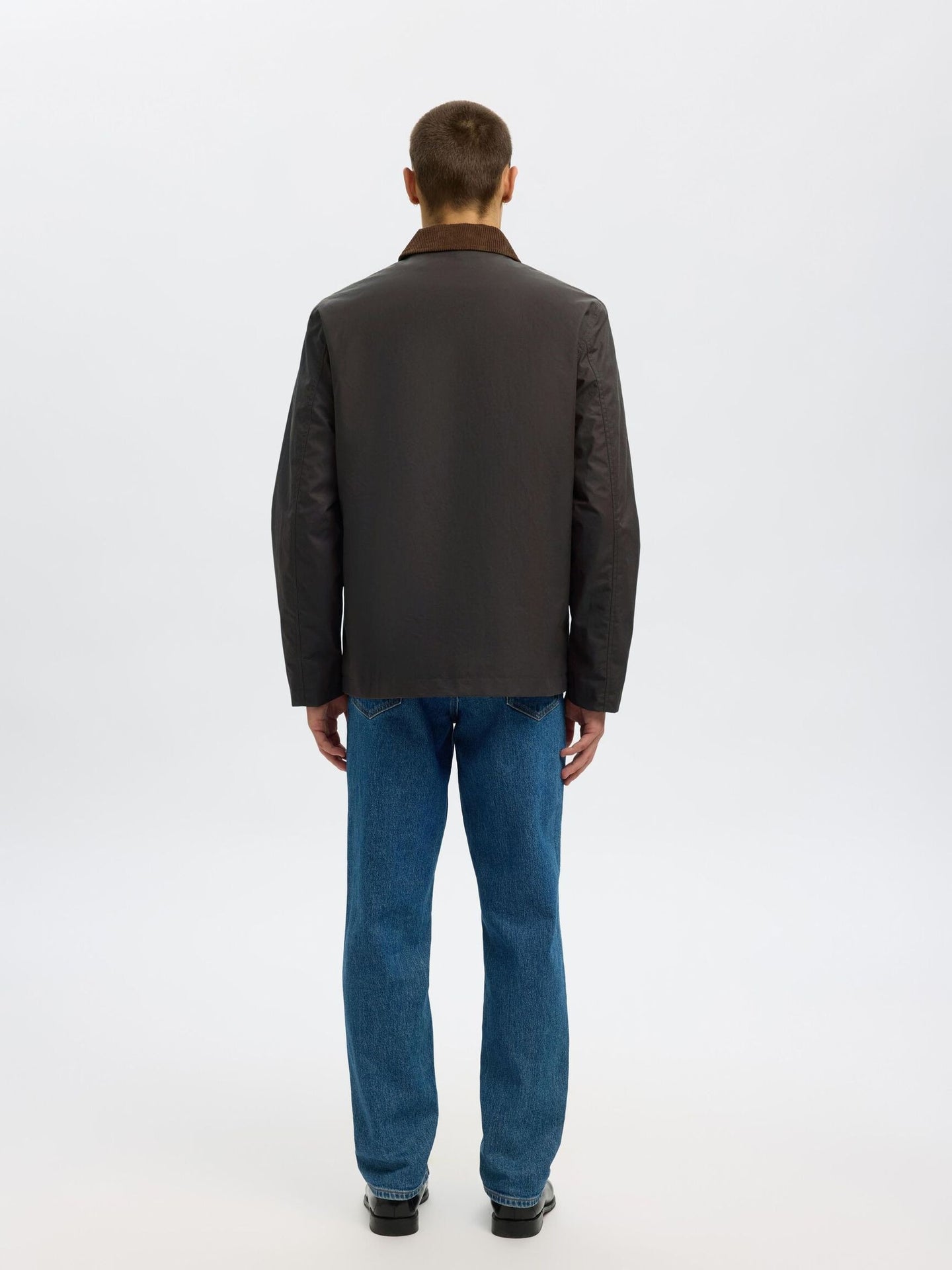 Selected Homme Walter Waxed Cotton Jacket Donkerbruin Heren