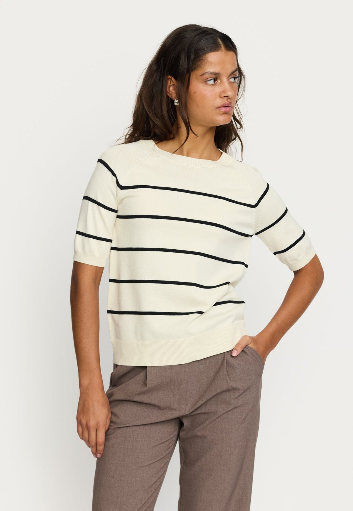 Marla ss stripe o-neck knit