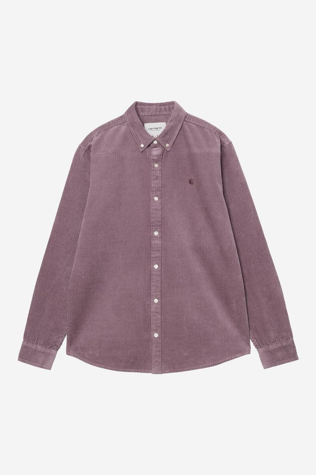 Carhartt WIP L/s Madison Cord Shirt Paars Heren