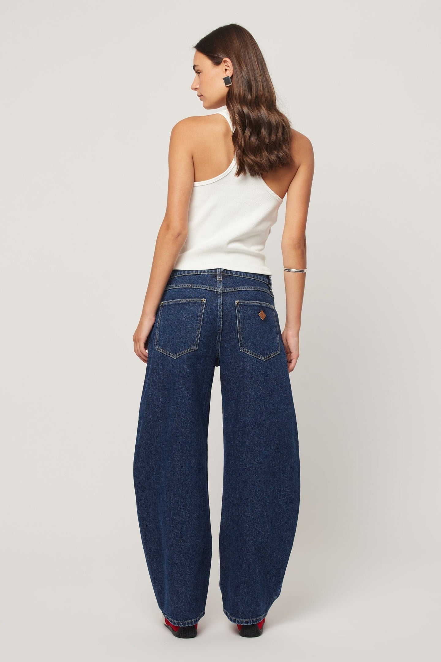 Abrand Mid Barrel Jean Donkerblauw Dames