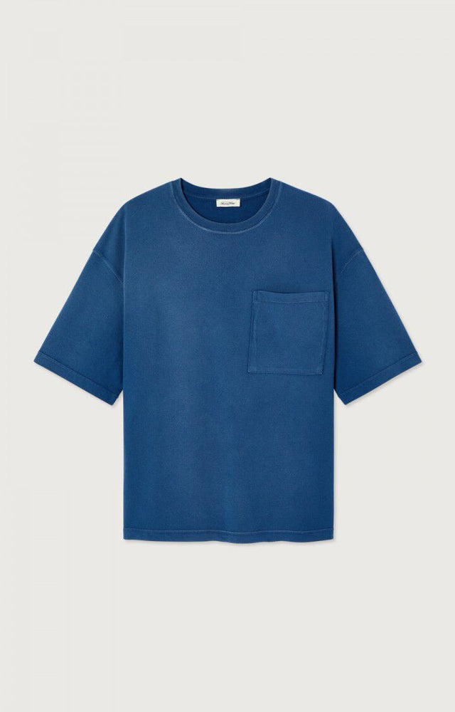 American Vintage Afoma Loose Tee Blauw Heren