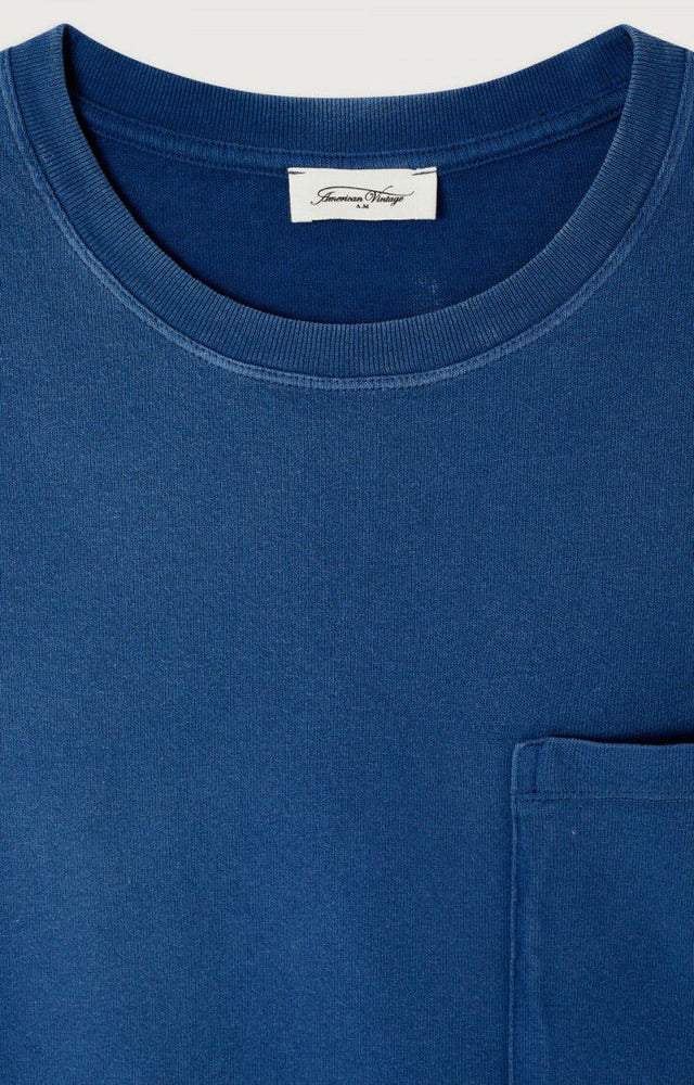 American Vintage Afoma Loose Tee Blauw Heren