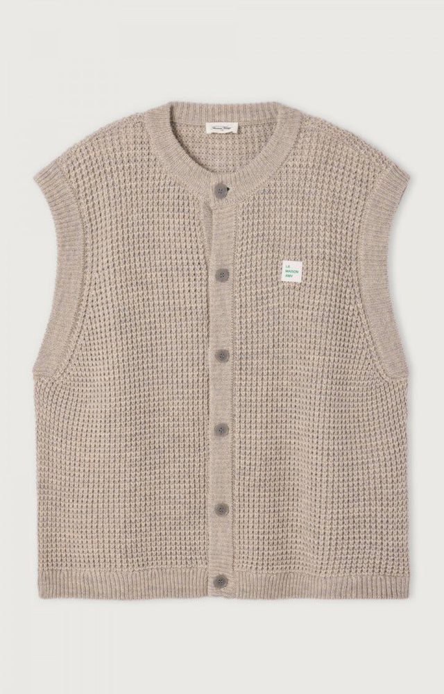 American Vintage Crashway Cardigan Lichtgrijs Heren