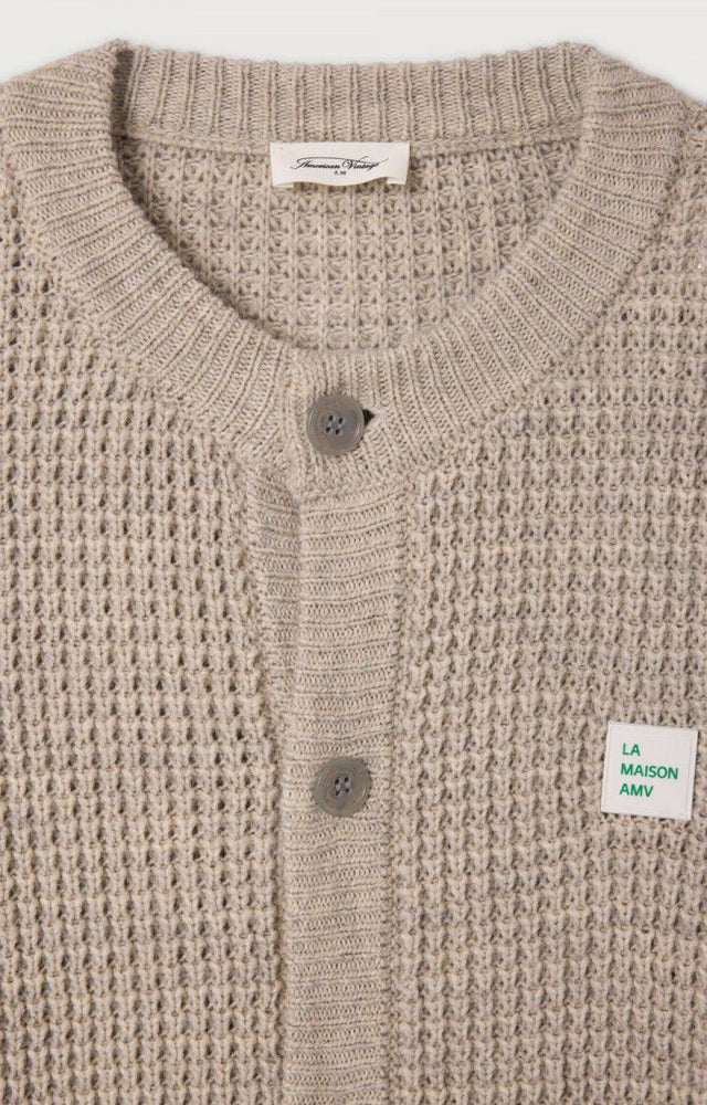 American Vintage Crashway Cardigan Lichtgrijs Heren