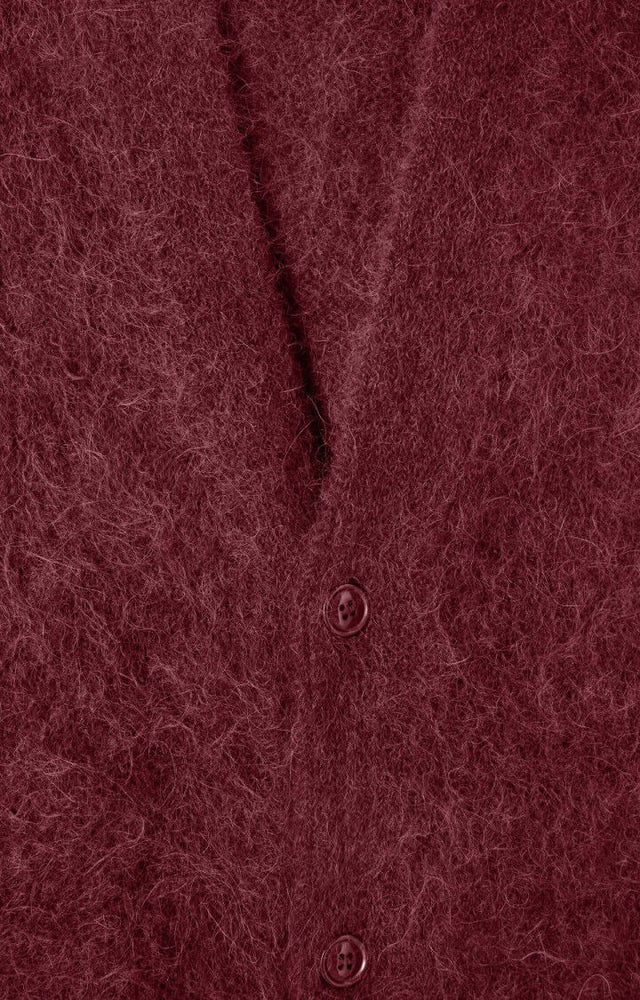 American Vintage Niby Cardigan Donkerrood Heren