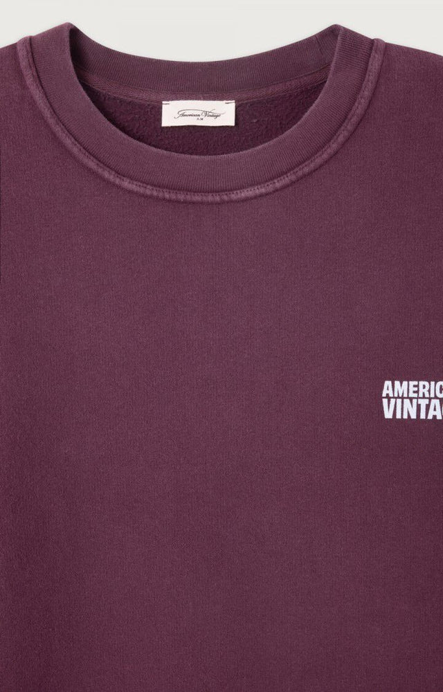 American Vintage Plizzy Sweater Donkerrood Heren