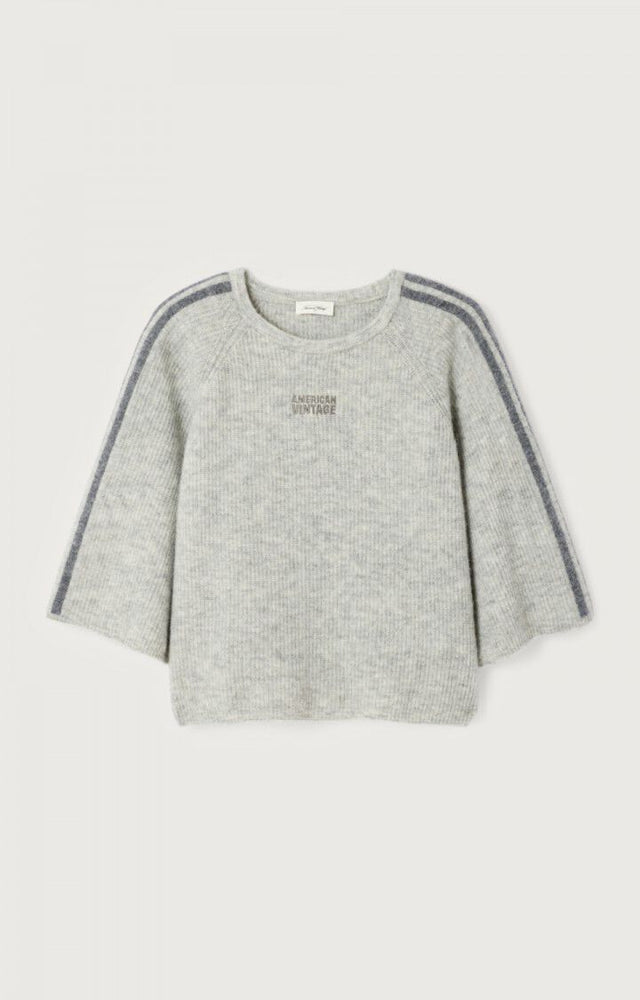 American Vintage Vito Ss Knit Lichtgrijs Dames