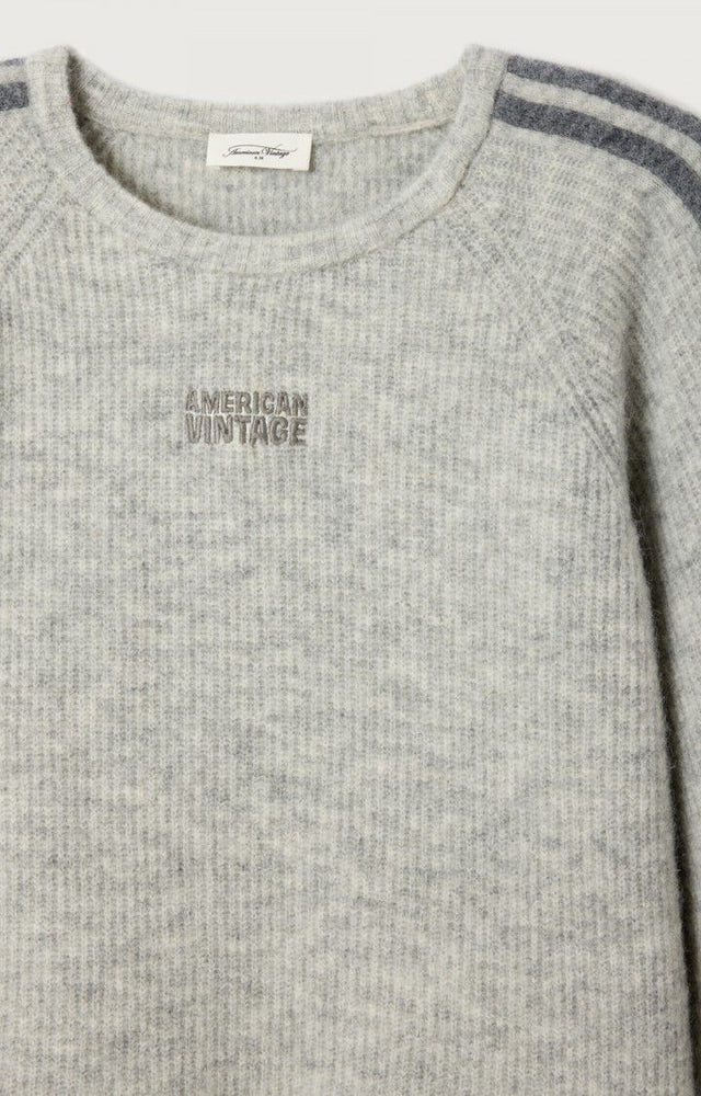 American Vintage Vito Ss Knit Lichtgrijs Dames