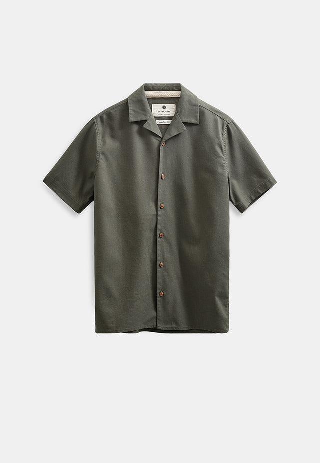 Anerkjendt Leo Cot Lin Ss Shirt Donkergroen Heren