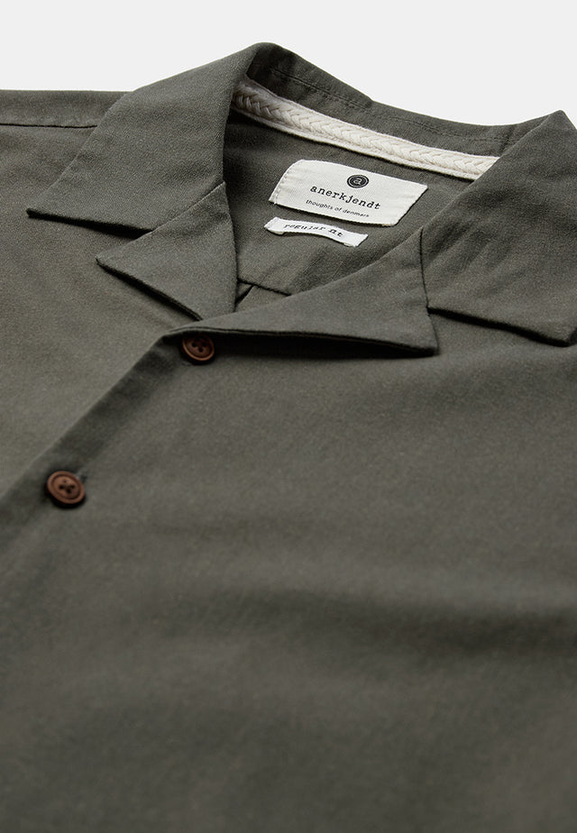 Anerkjendt Leo Cot Lin Ss Shirt Donkergroen Heren