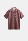 Anerkjendt Leo Cot Lin Ss Shirt Donkerrood Heren