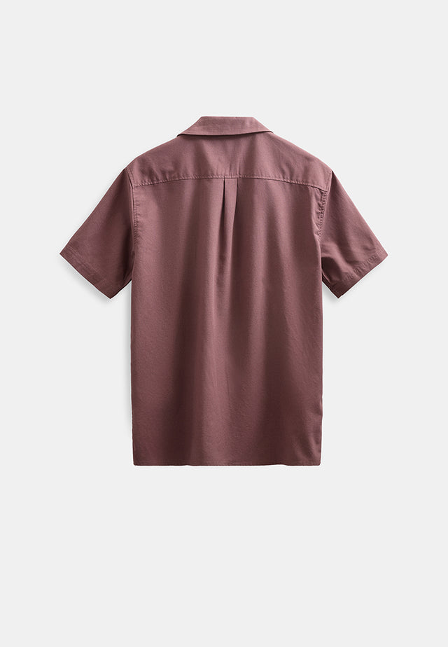 Anerkjendt Leo Cot Lin Ss Shirt Donkerrood Heren