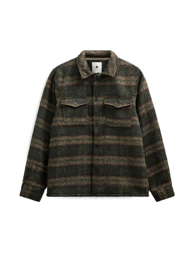 Anerkjendt Oscar Heavy Twill Check Overshirt Donkergroen Heren