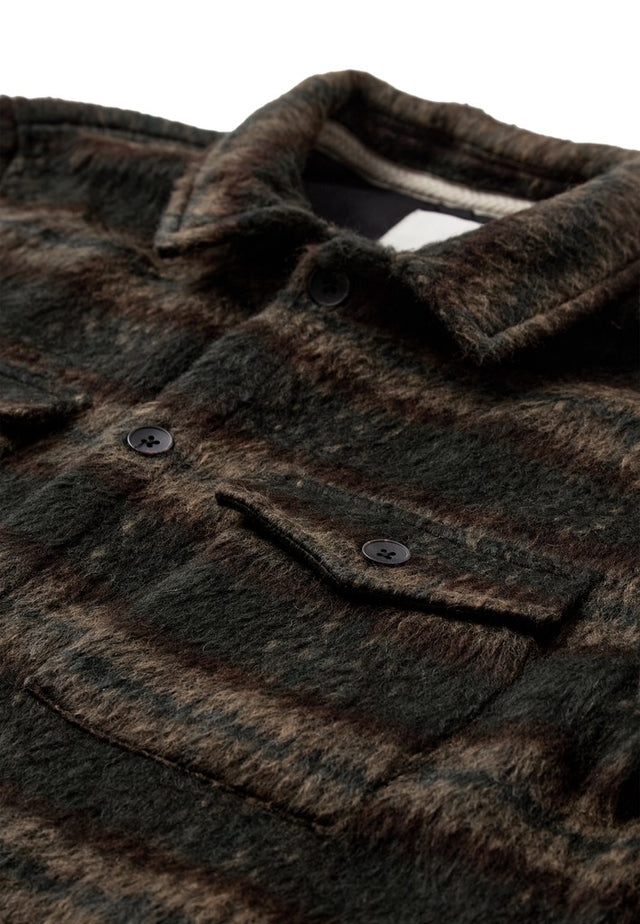 Anerkjendt Oscar Heavy Twill Check Overshirt Donkergroen Heren