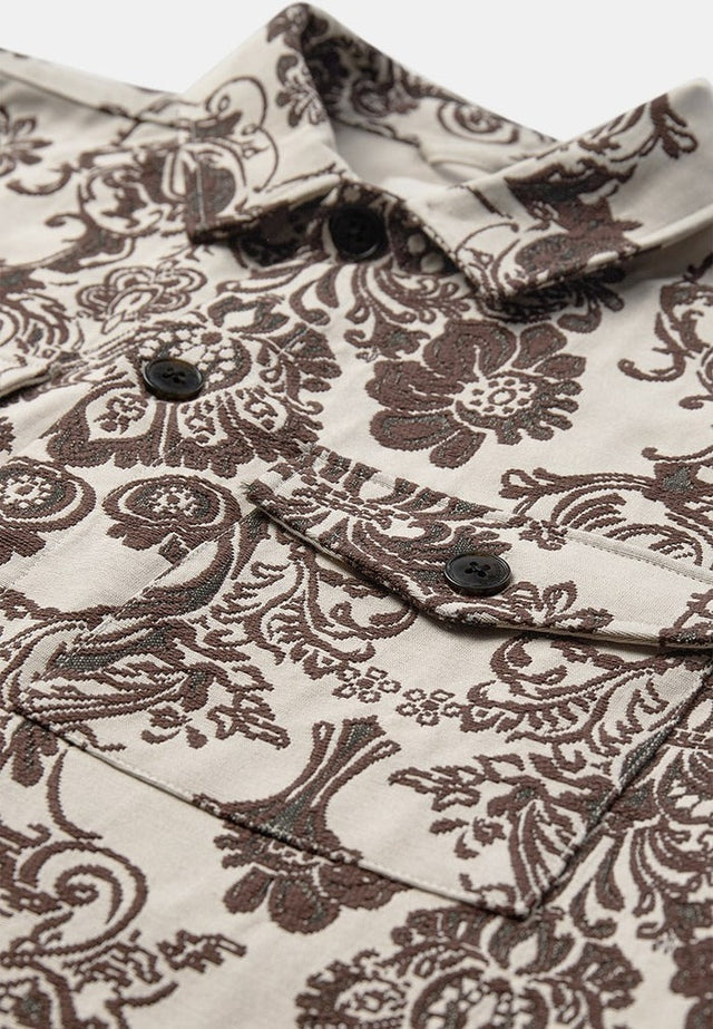 Anerkjendt Oscar Jacquard3 Overshirt Donkerrood Heren