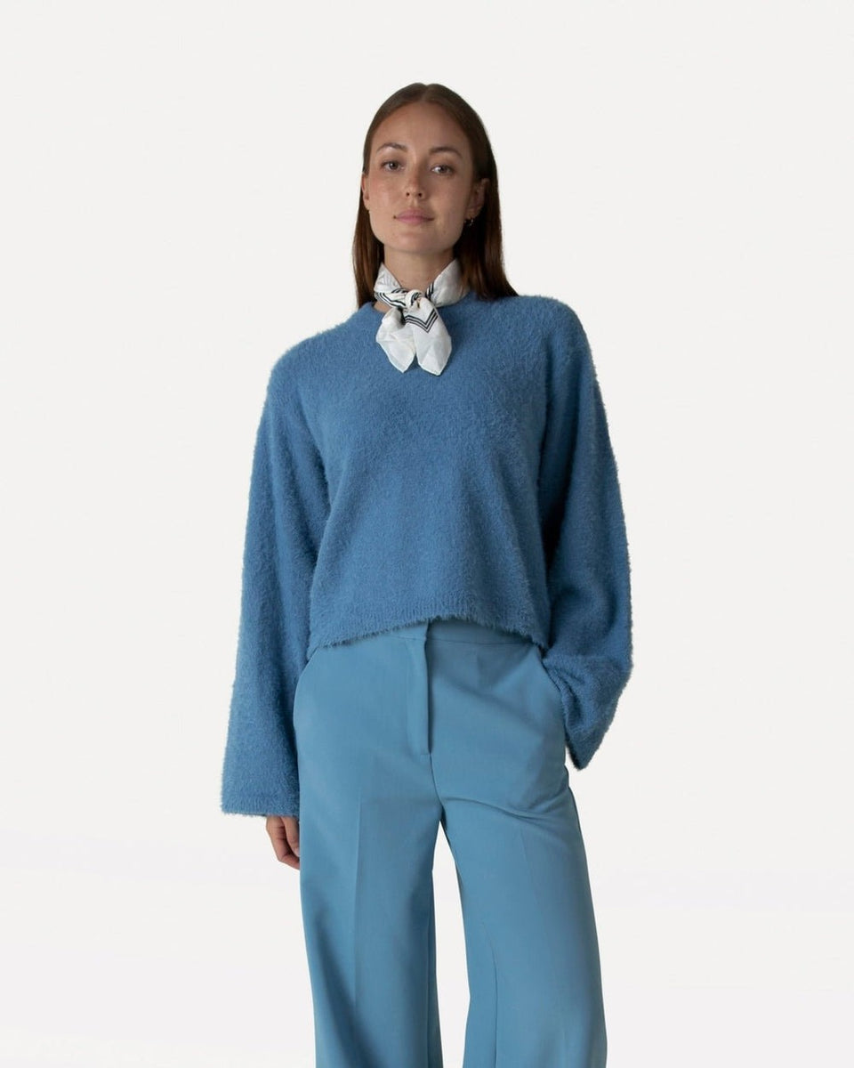 Another Label Amaya Knitted Pull Ls Blauw Dames