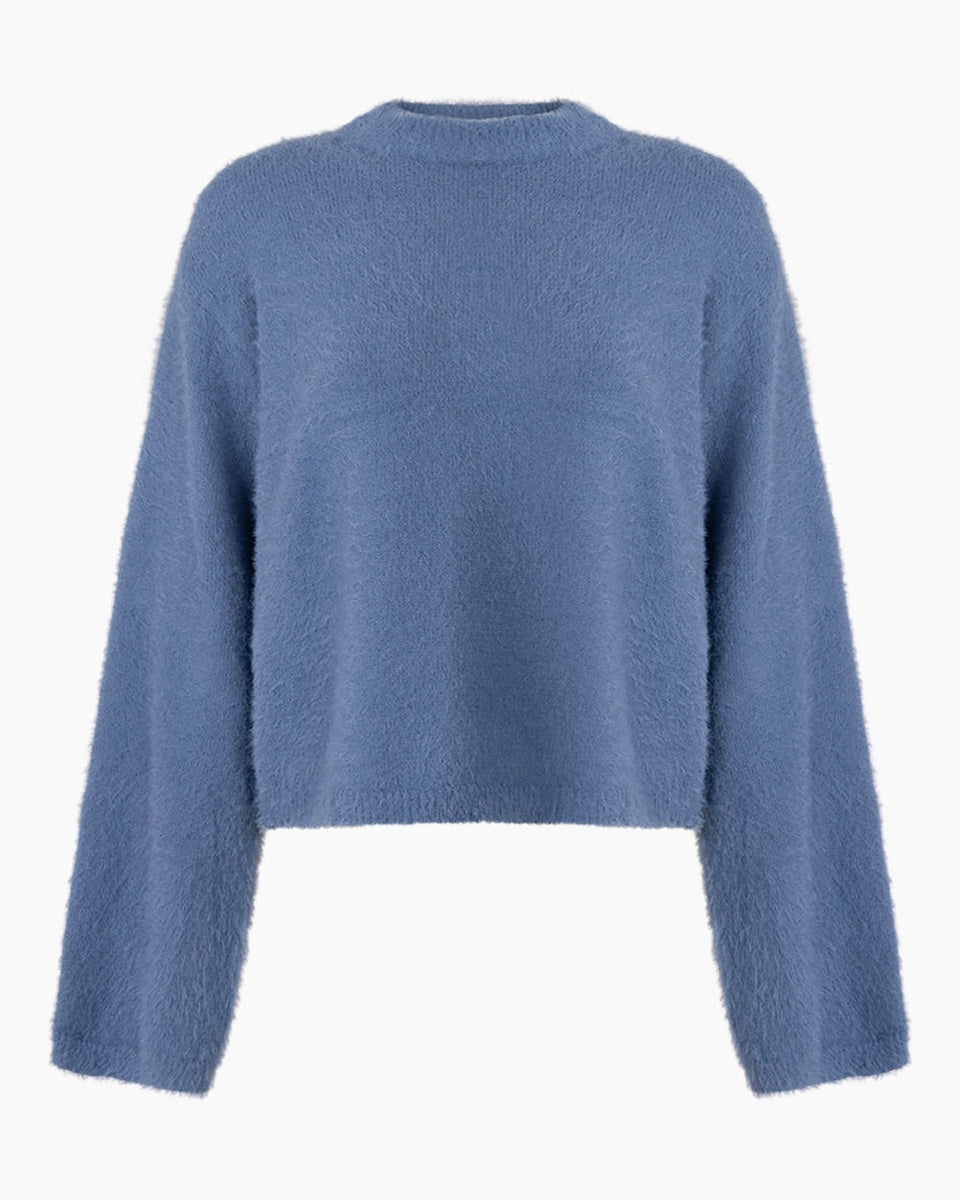 Another Label Amaya Knitted Pull Ls Blauw Dames