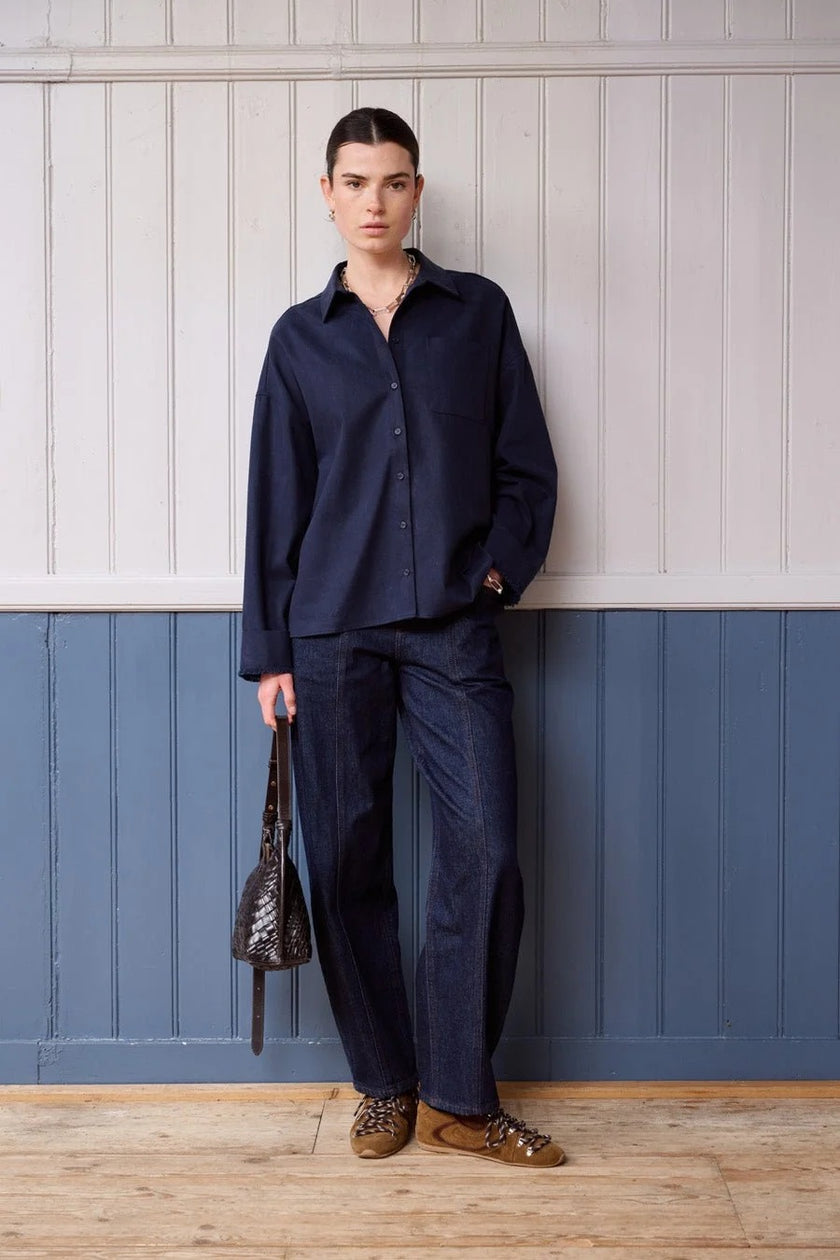 Another Label Axelle Shirt Donkerblauw Dames