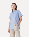 Another Label Blanche Shirt Ss Blauw Dames