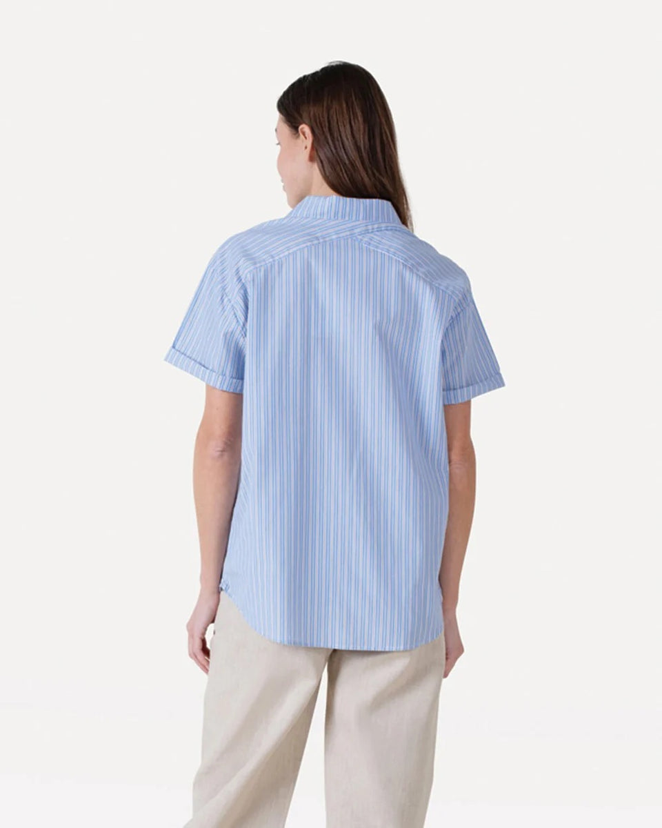 Another Label Blanche Shirt Ss Blauw Dames