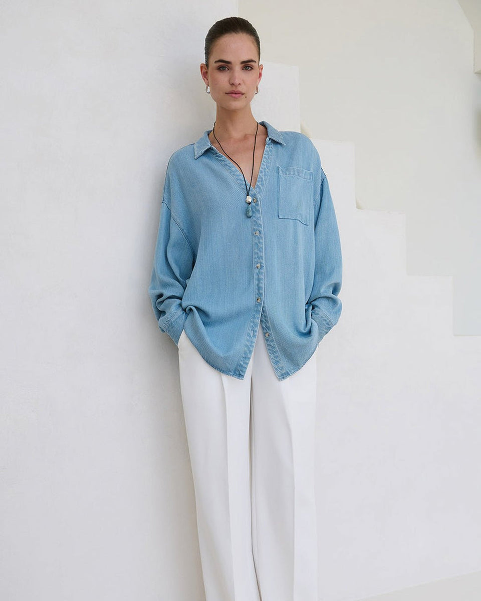 Another Label Boisy Shirt Ls Lichtblauw Dames