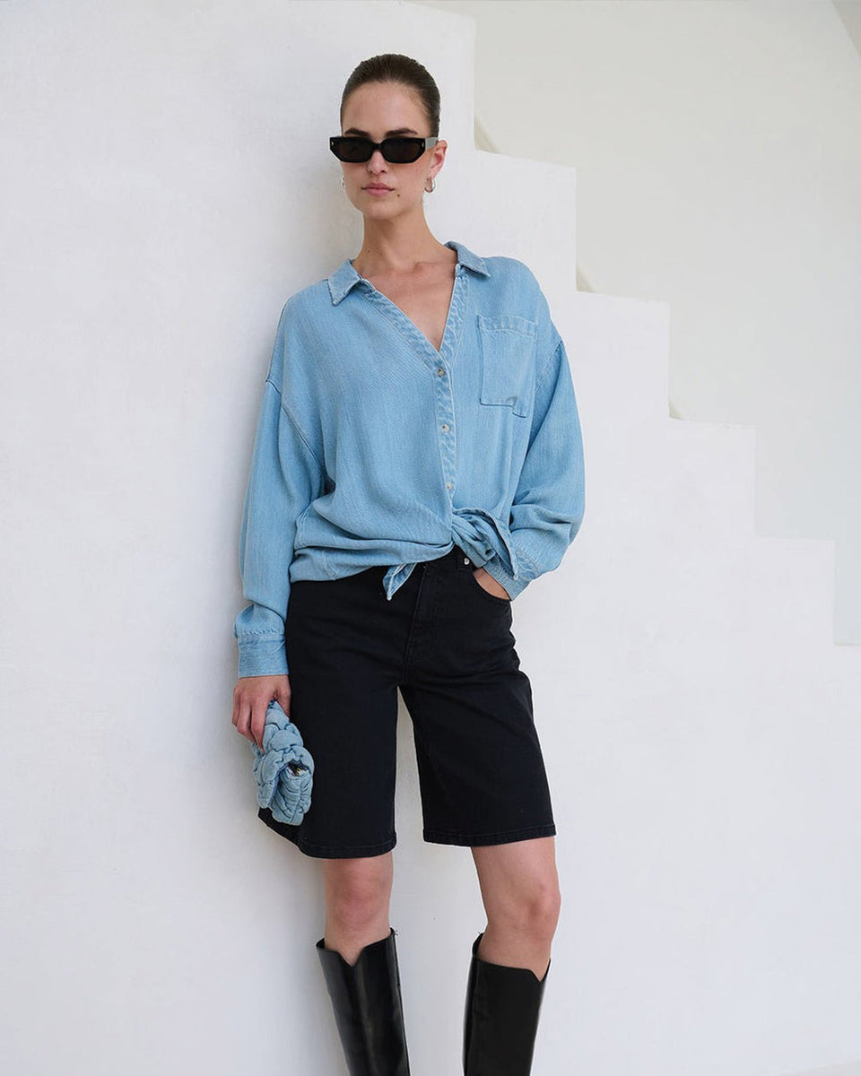 Another Label Boisy Shirt Ls Lichtblauw Dames