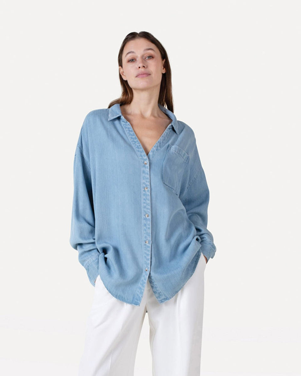 Another Label Boisy Shirt Ls Lichtblauw Dames