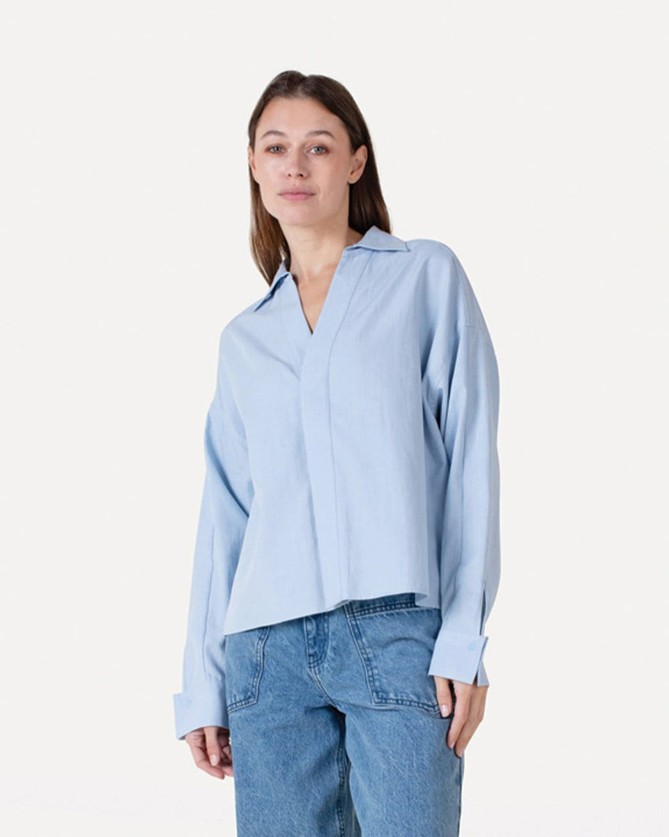 Another Label Chantay Shirt Ls Lichtblauw Dames