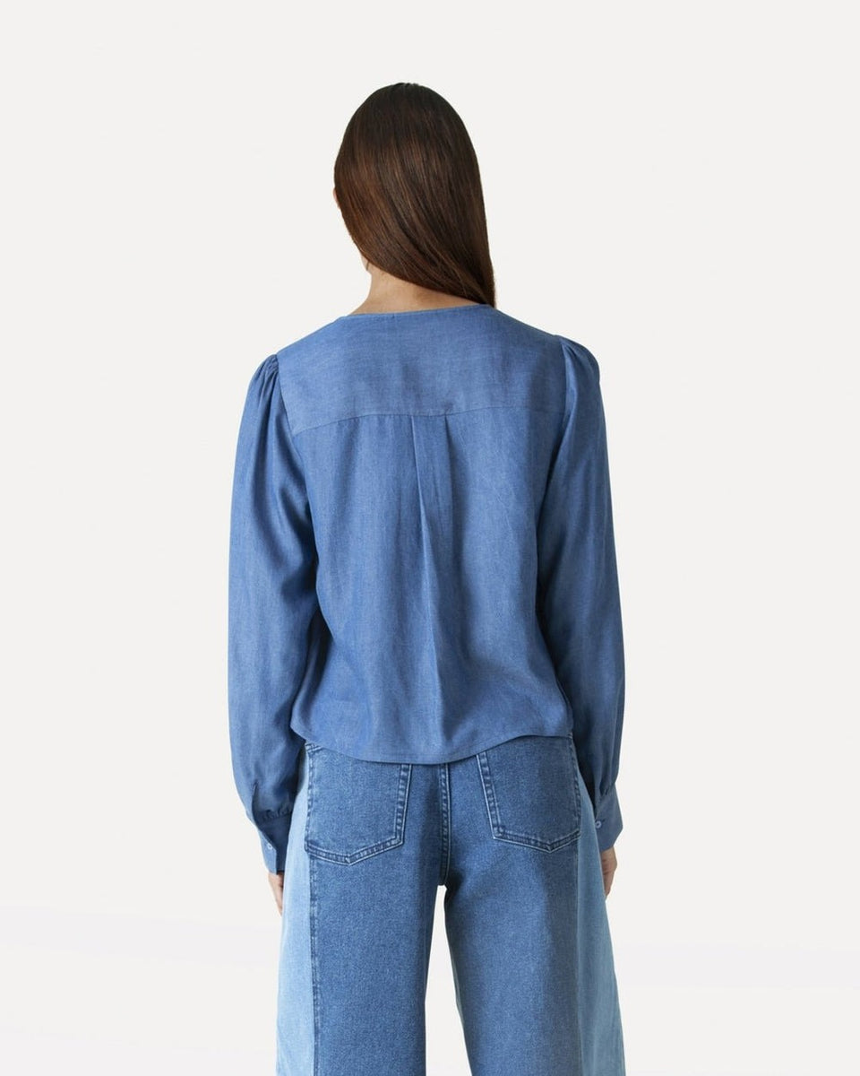 Another Label Danou Top Ls Blauw Dames