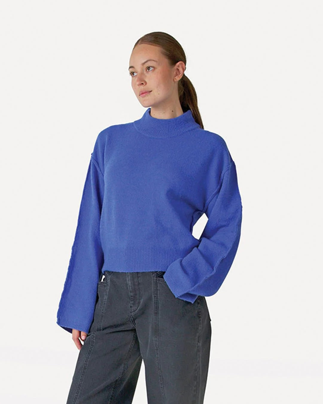 Another Label Emilia Knitted Pull Blauw Dames