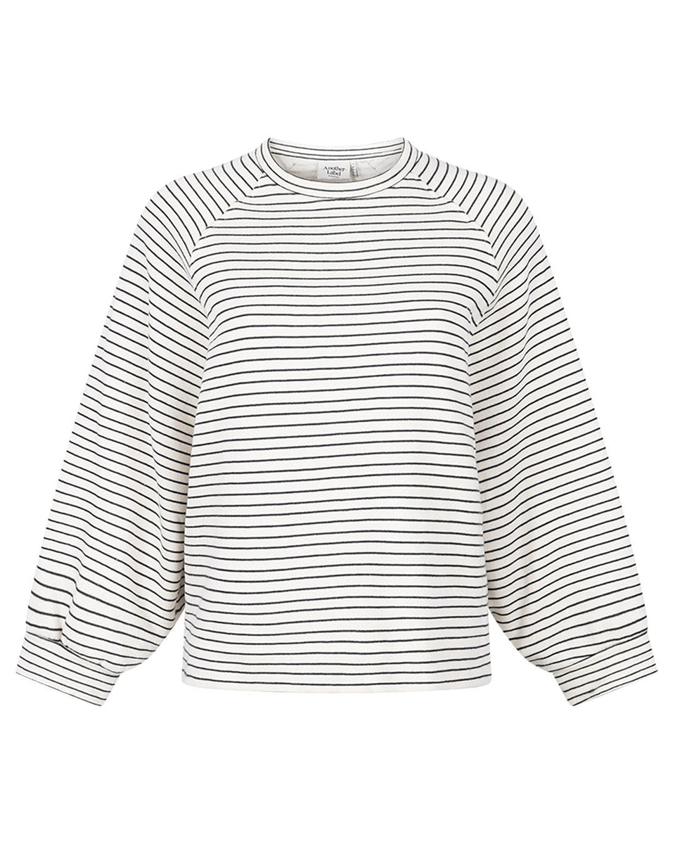 Another Label Flori Stripe Sweat Donkerblauw Dames