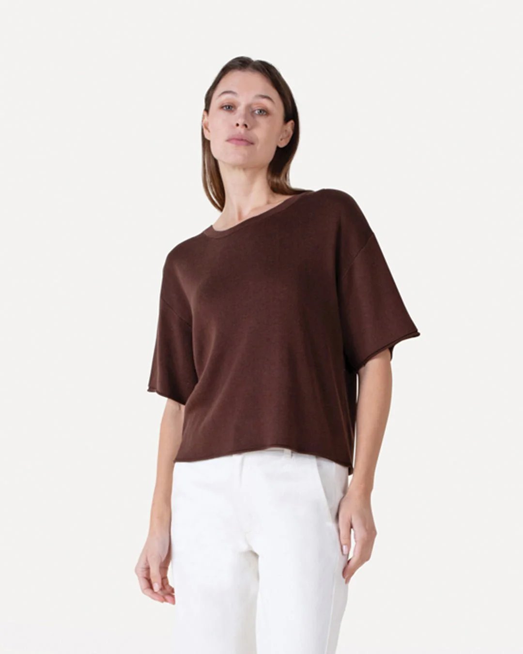 Another Label Louise Knitted Pull Donkerbruin Dames
