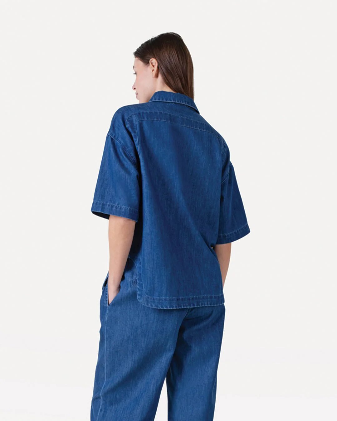 Another Label Michele Shirt Ss Donkerblauw Dames