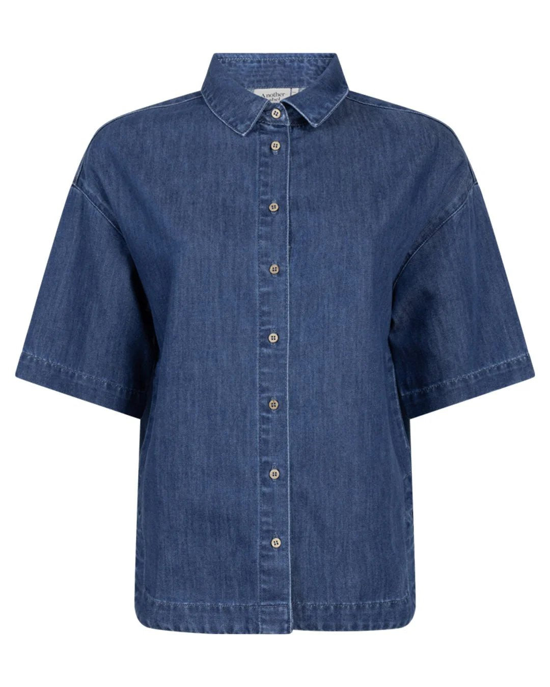 Another Label Michele Shirt Ss Donkerblauw Dames