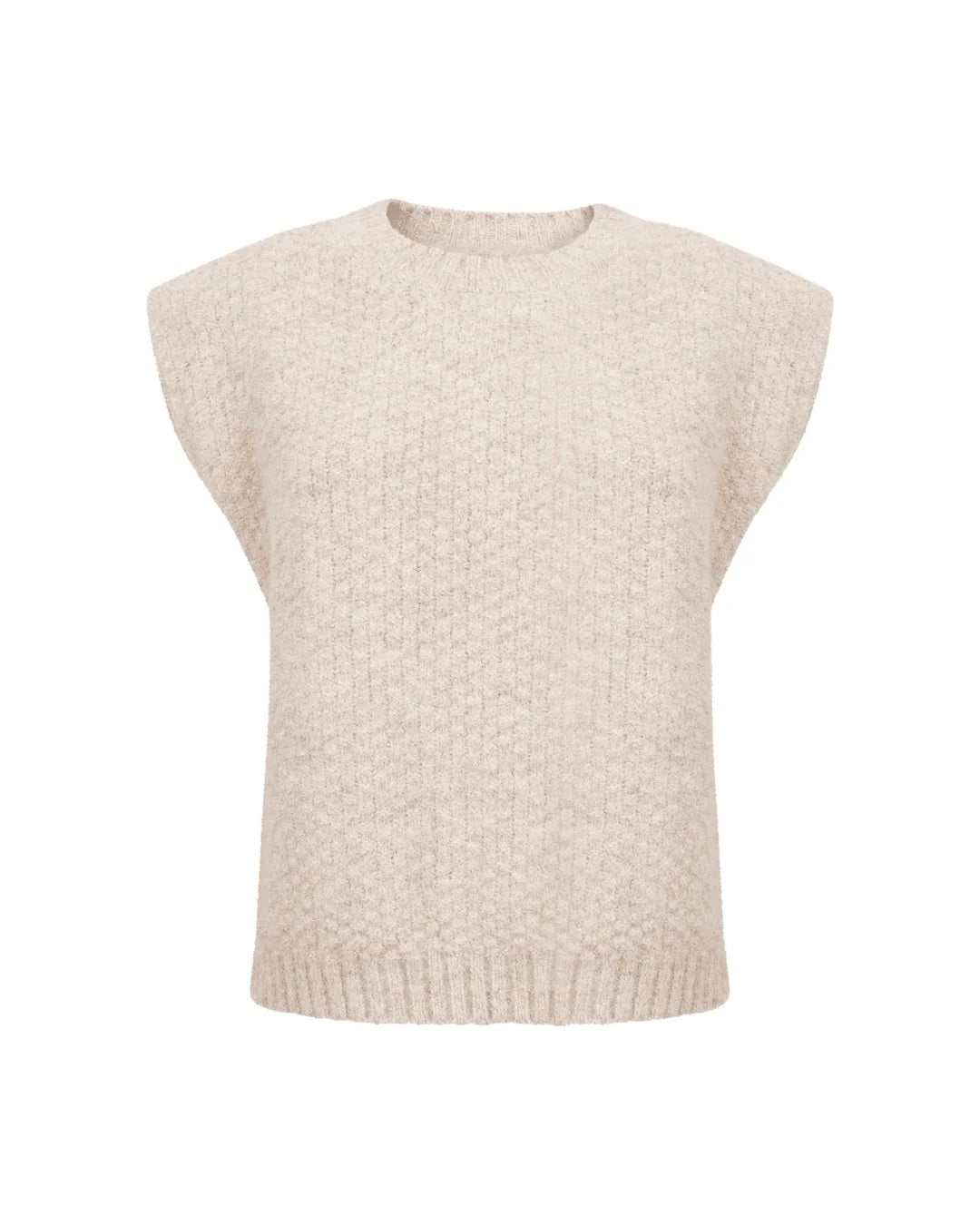 Another Label Nicola Knitted Vest Lichtbruin Dames