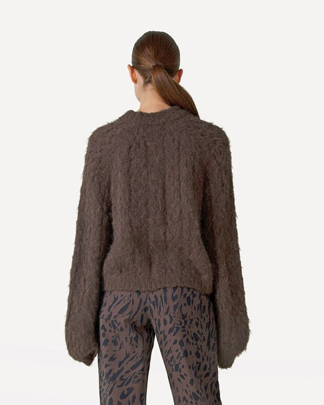 Another Label Perla Knitted Pull Donkerbruin Dames