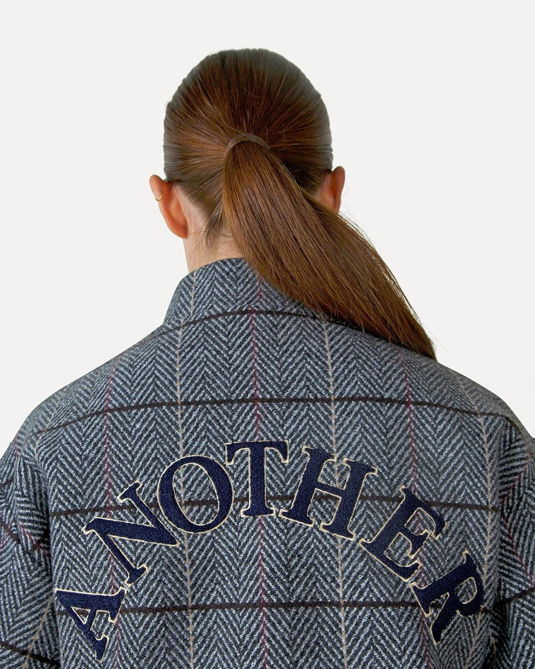 Another Label Sarah Check Jacket Donkergrijs Dames