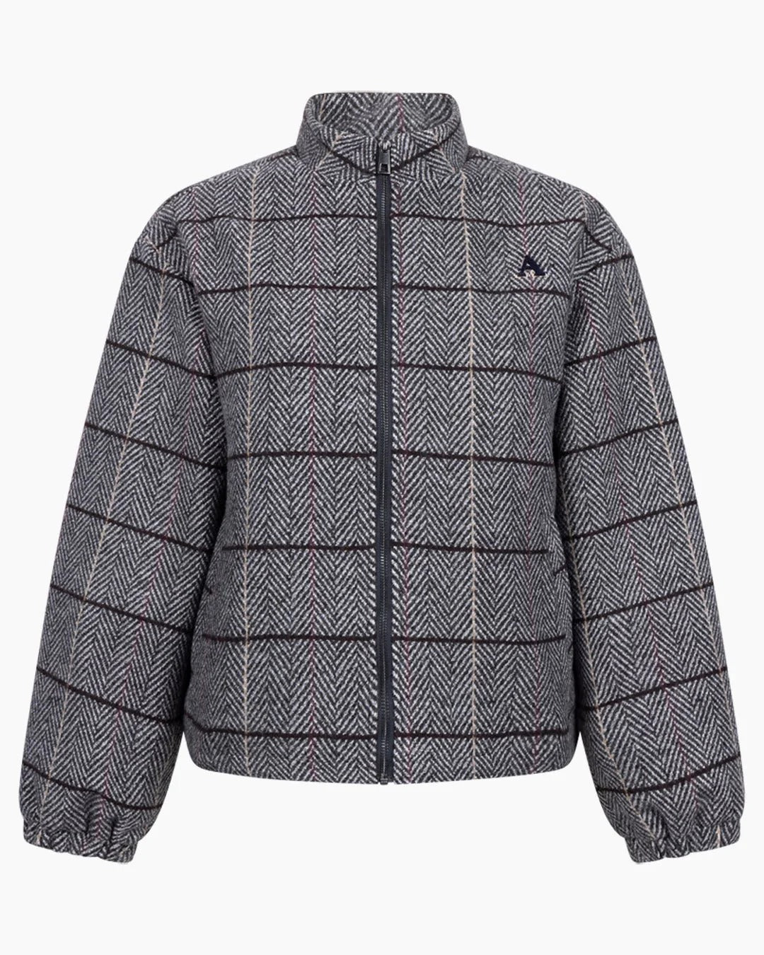 Another Label Sarah Check Jacket Donkergrijs Dames