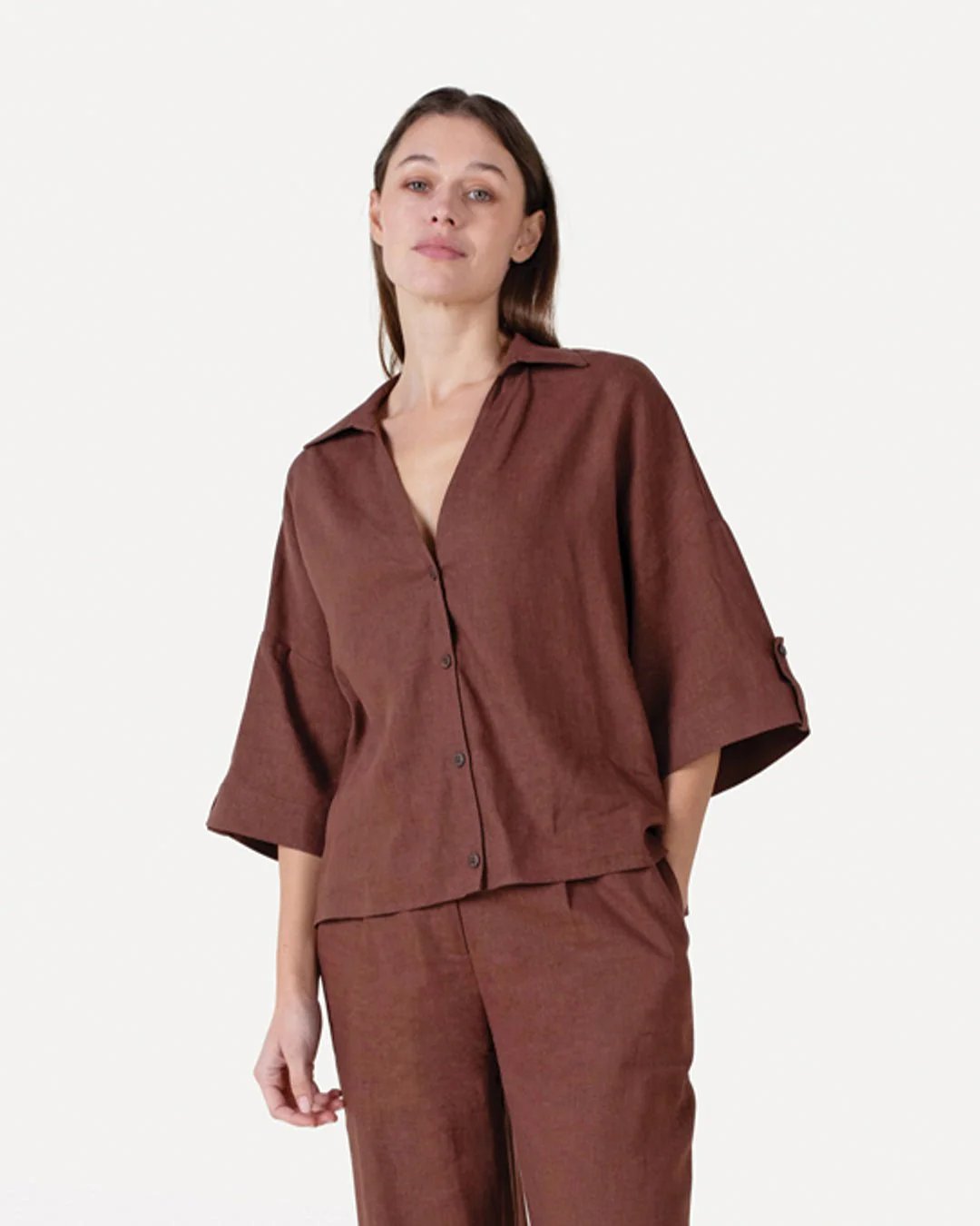 Another Label Valerie Shirt Donkerbruin Dames