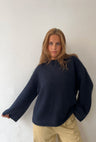 Boii Studios Alba Oneck Knit Donkerblauw Dames