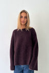 Boii Studios Alba Oneck Knit Donkerrood Dames