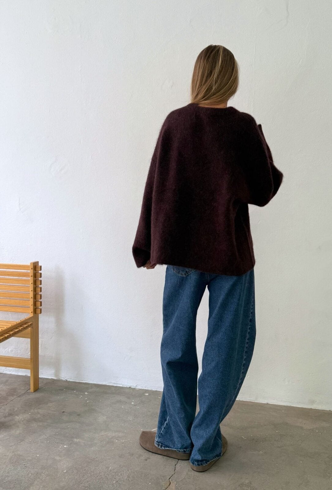 Boii Studios Alba Oneck Knit Donkerrood Dames
