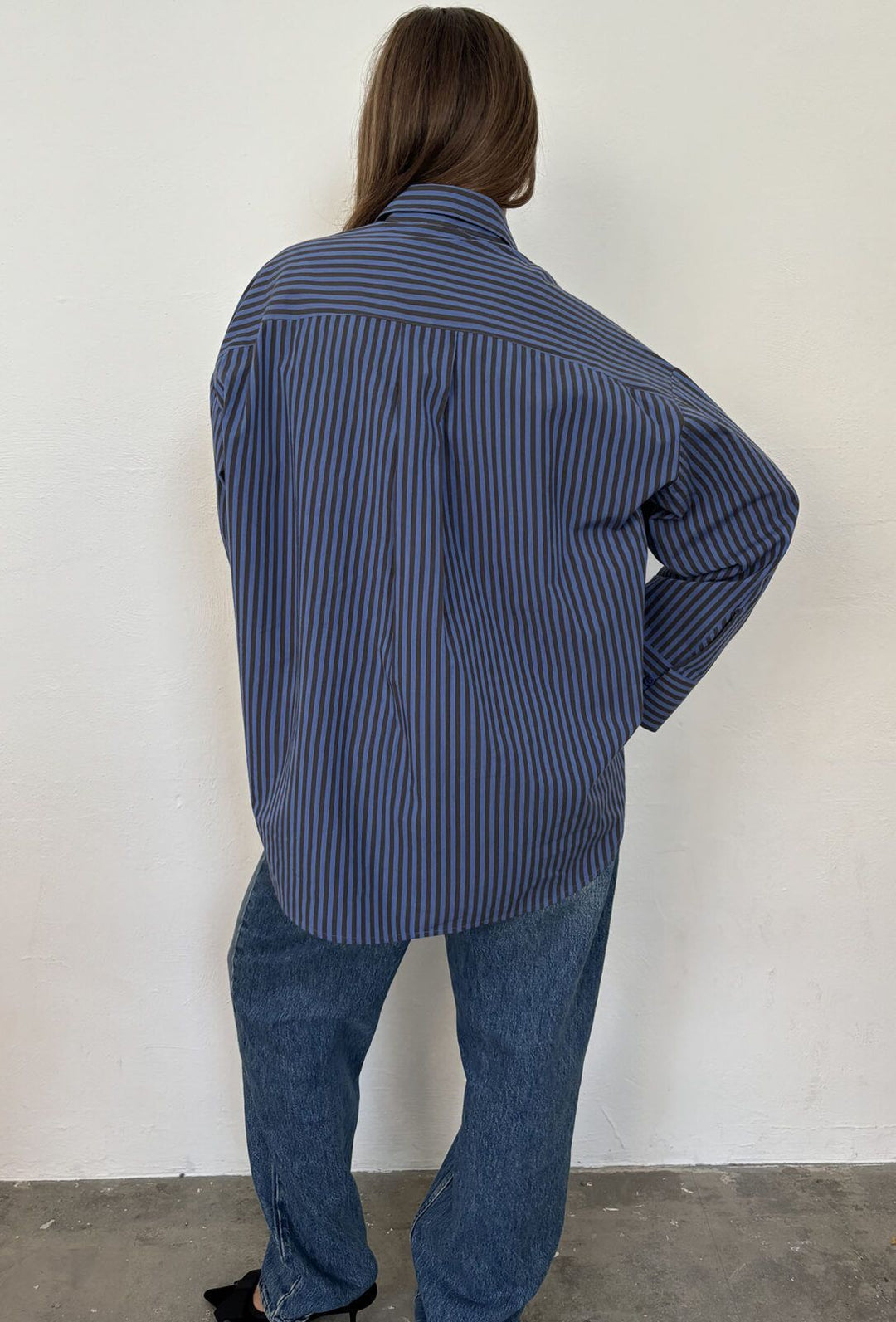 Boii Studios Fie Stripe Shirt Lichtblauw Dames