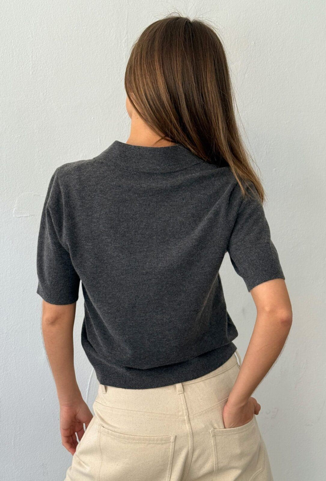 Boii Studios Mynthe Polo Knit Donkergrijs Dames