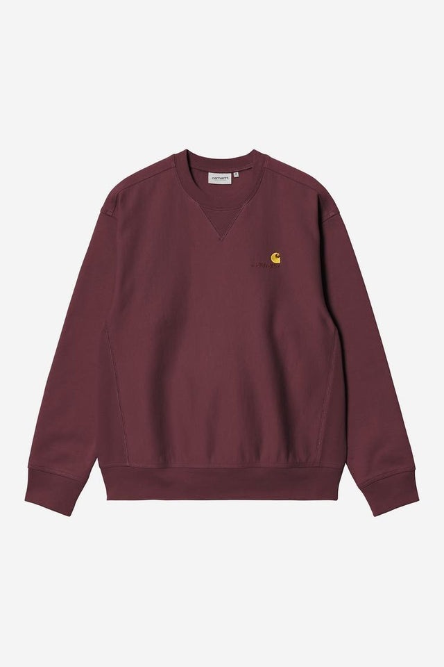 Carhartt WIP American Script Sweat Donkerrood Heren