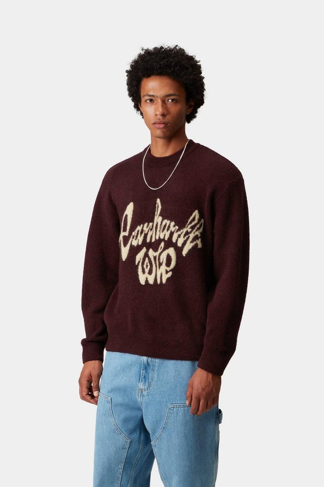 Carhartt WIP Chedda Sweater Donkerrood Heren