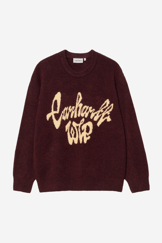 Carhartt WIP Chedda Sweater Donkerrood Heren
