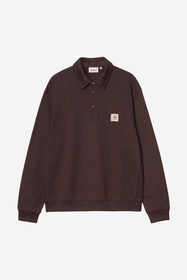 Carhartt WIP Polo Sweat Bruin Heren