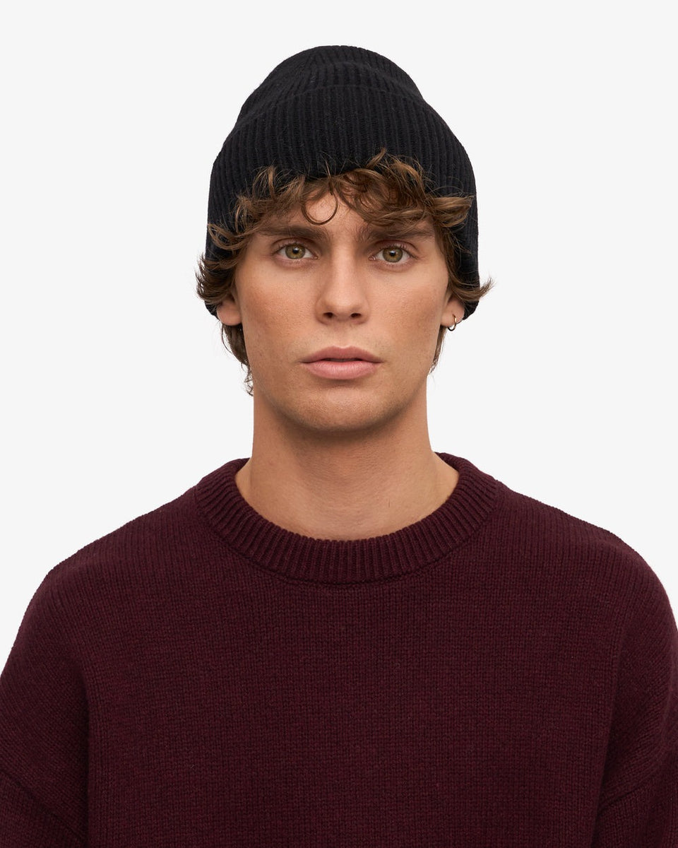 Colorful Standard Merino Wool Beanie Zwart Heren