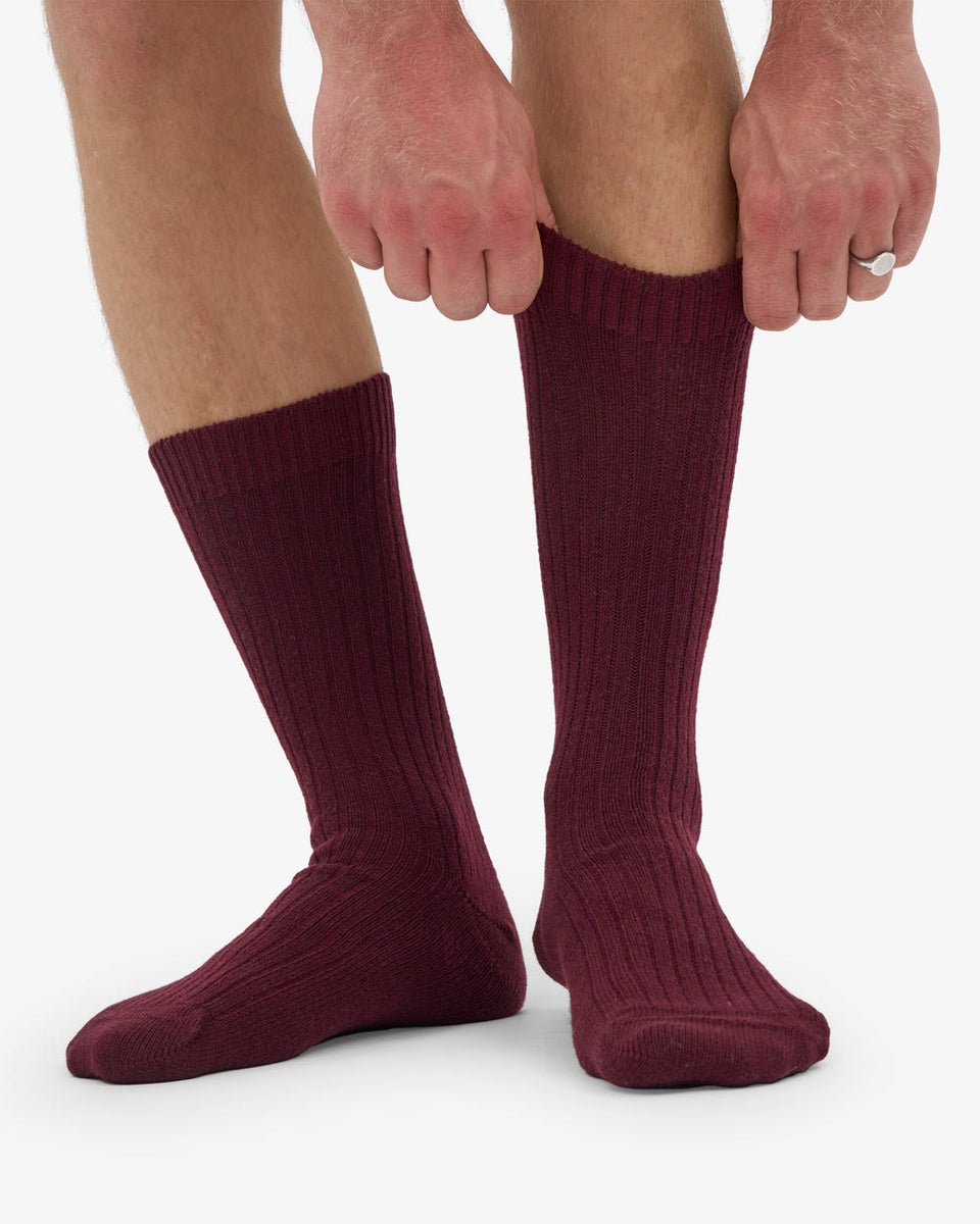 Colorful Standard Merino Wool Blend Socks Donkerrood Heren